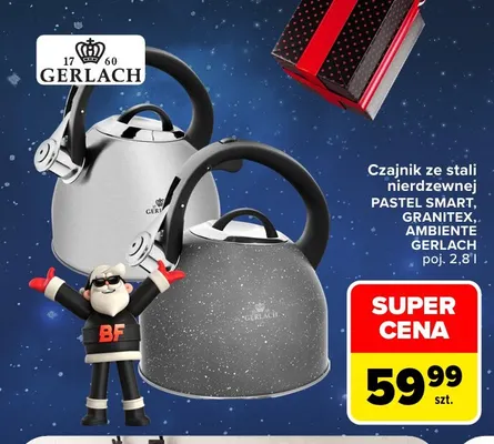 Czajnik ze stali nierdzewnej Ambiente Gerlach 2,8 l promocja w Carrefour