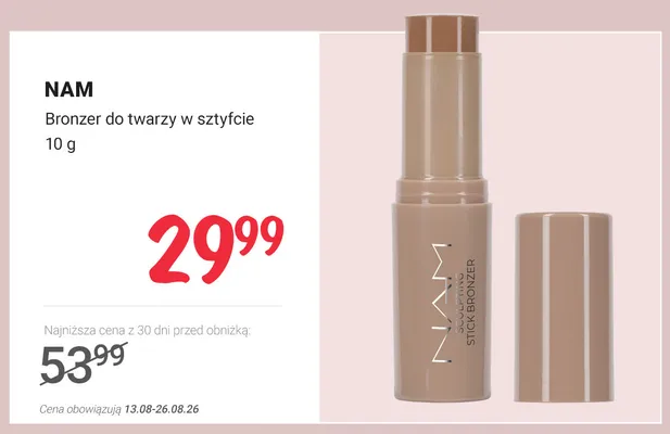 Bronzer do twarzy w sztyfcie NAM Sculpting Stick promocja w Rossmann