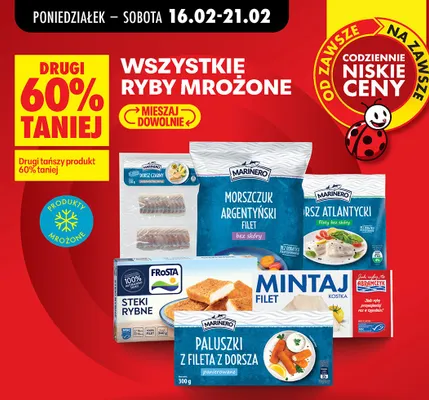 Wszystkie ryby mrożone DRUGA -60% promocja w Biedronka
