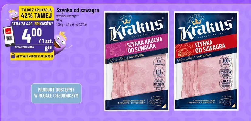 Szynka od szwagra Krakus wieprzowa promocja w POLOmarket
