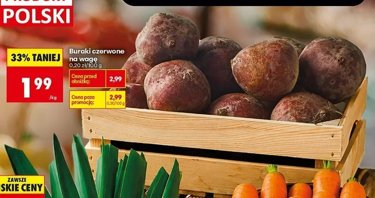 Buraki czerwone na wagę polskie Biedronka promocja w Biedronka