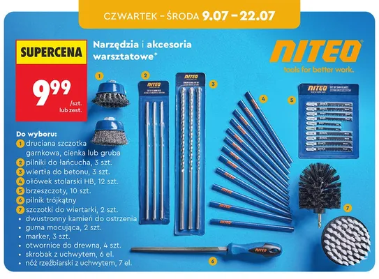Wiertła do betonu Niteo promocja w Biedronka