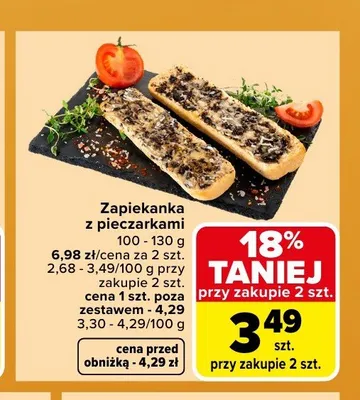 Zapiekanka z pieczarkami promocja w Carrefour