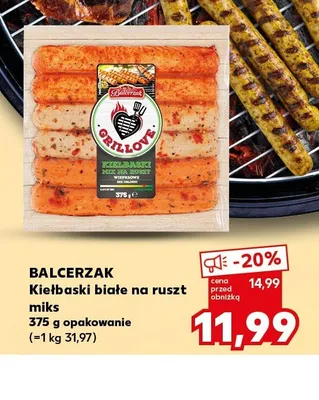 Kiełbaski białe na ruszt miks Balcerzak promocja w Kaufland