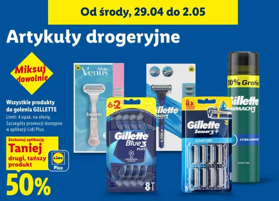 Produkty do golenia Gillette promocja w Lidl