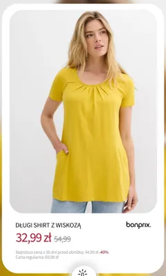 Długi shirt z wiskozą Bonprix promocja w bonprix