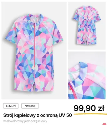 Strój kąpielowy z ochroną UV 50 Coccodrillo wielokolorowy jednoczęściowy promocja w Coccodrillo