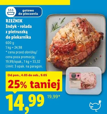 Indyk rolada z pietruszkę do piekarnika Rzeźnik promocja w Lidl