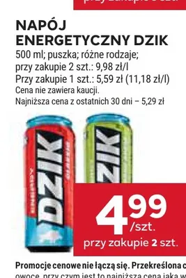 Napój energetyczny Dzik Energy Mango promocja w Stokrotka