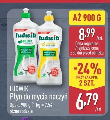 Płyn do mycia naczyń Ludwik miętowy promocja w Aldi