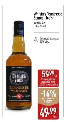 Whiskey Tennessee Samuel Joe's promocja w Aldi