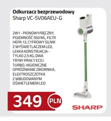 Odkurzacz bezprzewodowy Sharp VC-SV06AEU-G promocja w kakto.pl