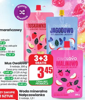 Mus jabłkowo-malinowy Owolovo Malinowo promocja w Dino