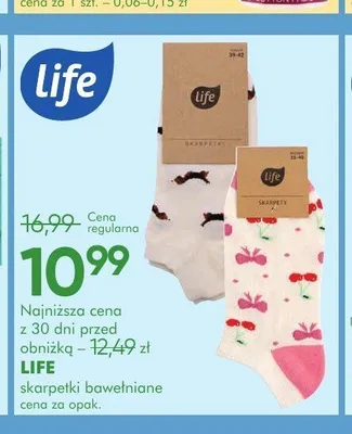 Skarpetki bawełniane Life promocja w Super-Pharm