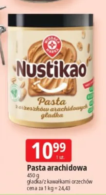 Pasta arachidowa z kawałkami orzechów Nustikao promocja w Leclerc