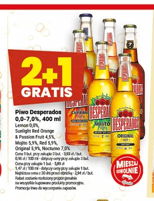 Piwo Desperados Sunlight Red Orange & Passion Fruit 4,5% promocja w Twój Market