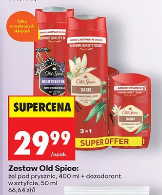 Zestaw: żel pod prysznic 400ml + dezodorant w sztyfcie 50ml promocja w Biedronka