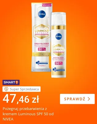 Krem Luminous SPF 50 Nivea promocja w Allegro