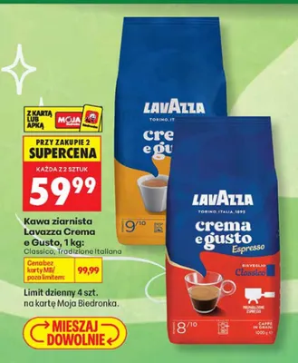 Kawa ziarnista Lavazza Crema e Gusto Tradizione Italiana promocja w Biedronka