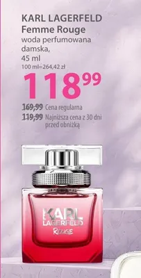 Woda perfumowana damska KARL LAGERFELD Femme Rouge promocja w Hebe