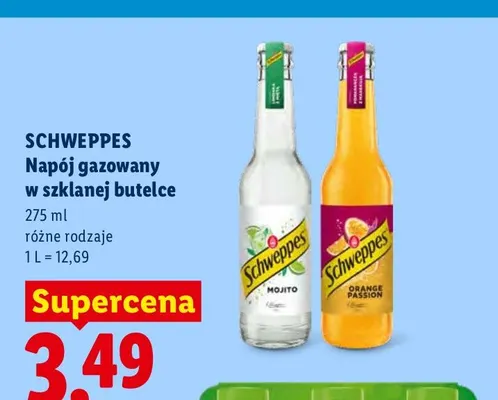 Napój gazowany w szklanej butelce Schweppes Orange Passion promocja w Lidl