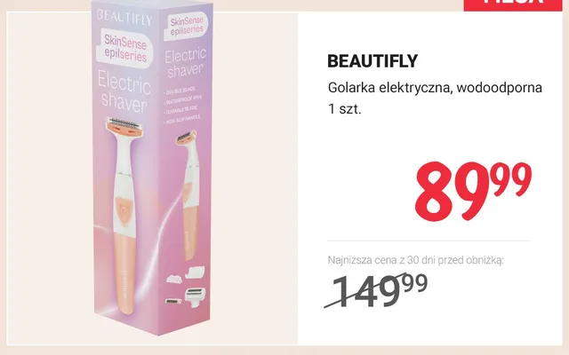 Golarka elektryczna wodoodporna BEAUTIFLY promocja w Rossmann