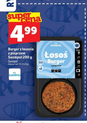 Burger z łososia z pieprzem Suempol promocja w TOPAZ