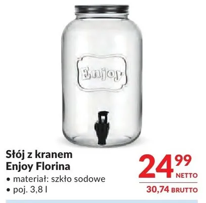 Słój z kranem Enjoy Florina promocja w Makro