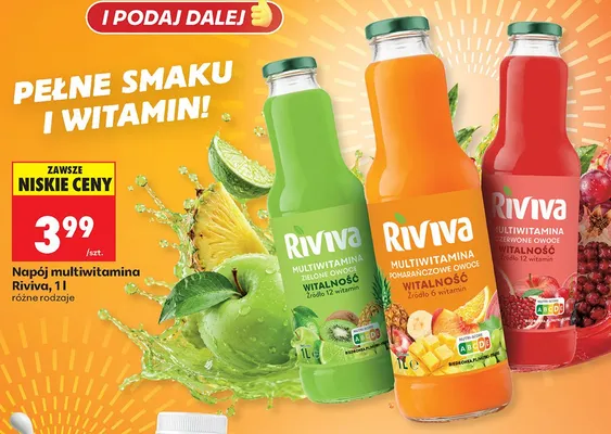 Napój multiwitamina Riviva promocja w Biedronka