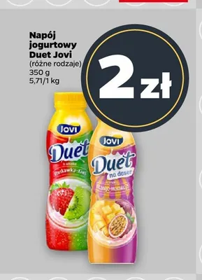 Napój jogurtowy Jovi Duet truskawka-kiwi promocja w Netto