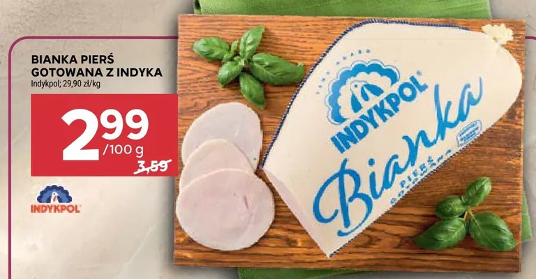 Pierś gotowana z indyka Bianka Indykpol promocja w Stokrotka