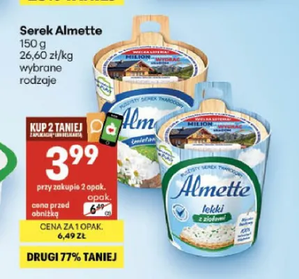 Serek Almette śmietankowy promocja w Delikatesy Centrum