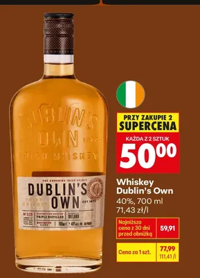 Whisky Dublin's Own promocja w Biedronka