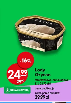Lody Grycan czekoladowe promocja w Żabka