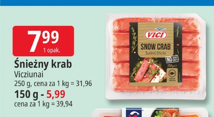 Śnieżny krab Vici 250 g promocja w Leclerc