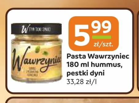 Pasta hummus pestki dyni Wawrzyniec promocja w Społem Częstochowa