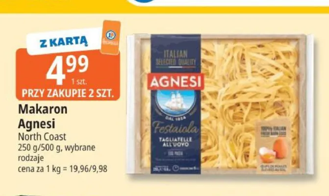 Makaron Agnesi promocja w Leclerc
