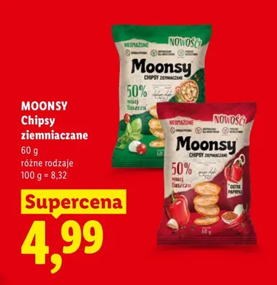 Chipsy ziemniaczane Moonsy Ostra Papryka promocja w Lidl