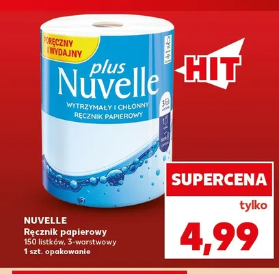 Ręcznik papierowy 150 listków 3-warstwowy Nuvelle promocja w Kaufland