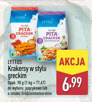 Krakersy w stylu greckim paprykowe Lyttos promocja w Aldi