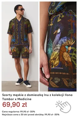 Szorty męskie z domieszką lnu z kolekcji Ilona Tambor x Medicine promocja w Medicine