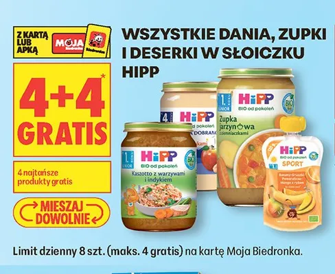 Dania, zupki i deserki w słoiczku HiPP promocja w Biedronka