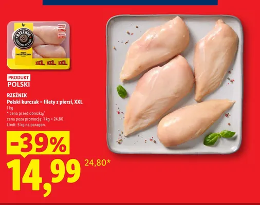 Polski kurczak filety z piersi XXL Rzeźnik promocja w Lidl