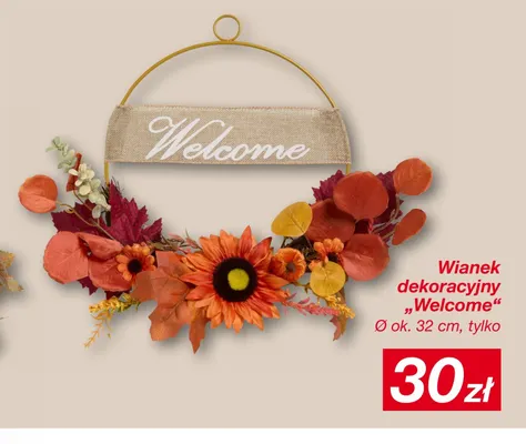 Wianek dekoracyjny Welcome promocja w KiK