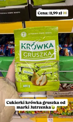 Cukierki krówka gruszka promocja w Dino