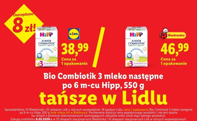 Mleko następne po 6m-cu HiPP Junior Bio Combiotik 3 promocja w Lidl