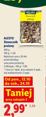 Słonecznik prażony Alesto promocja w Lidl