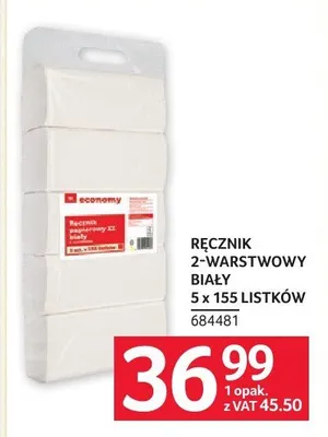 Ręcznik 2-warstwowy biały 5 x 155 listków promocja w Selgros