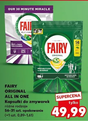 Kapsułki do zmywarek Fairy Original All in One promocja w Kaufland