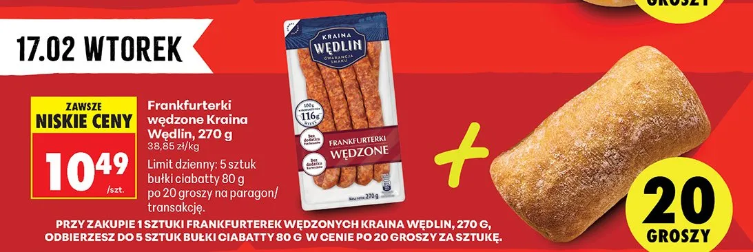 Frankfurterki wędzone promocja w Biedronka